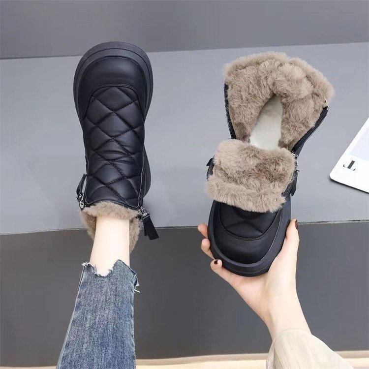 Snow boots for women in winter 2024, new style with added fleece, thickened anti slip and warm short boots