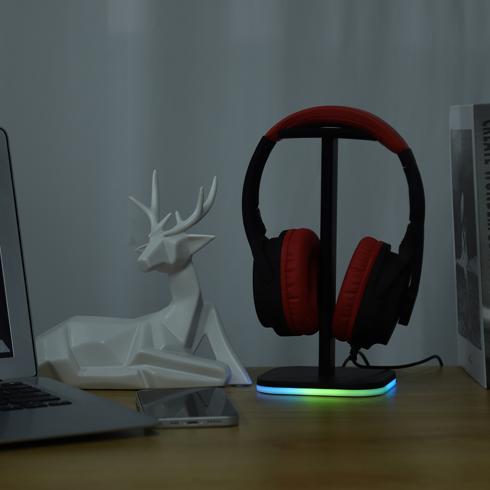 Gaming RGB Stand Headphone Over Ear Headset Hanger Holder Rack for Desktop PC Game Earphone Accessories smile