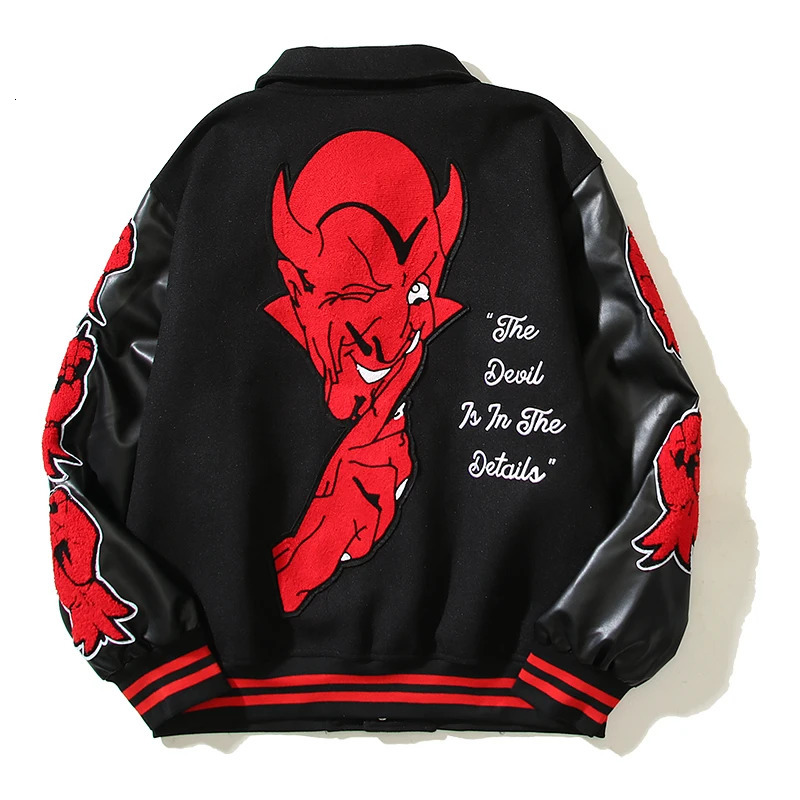 High Street Towel Letter Embroidery Character Printing Pu Leather Jacket Mens Autumn Upright Ropa Hombre Pocket Y2k Coat 241112 - view 3