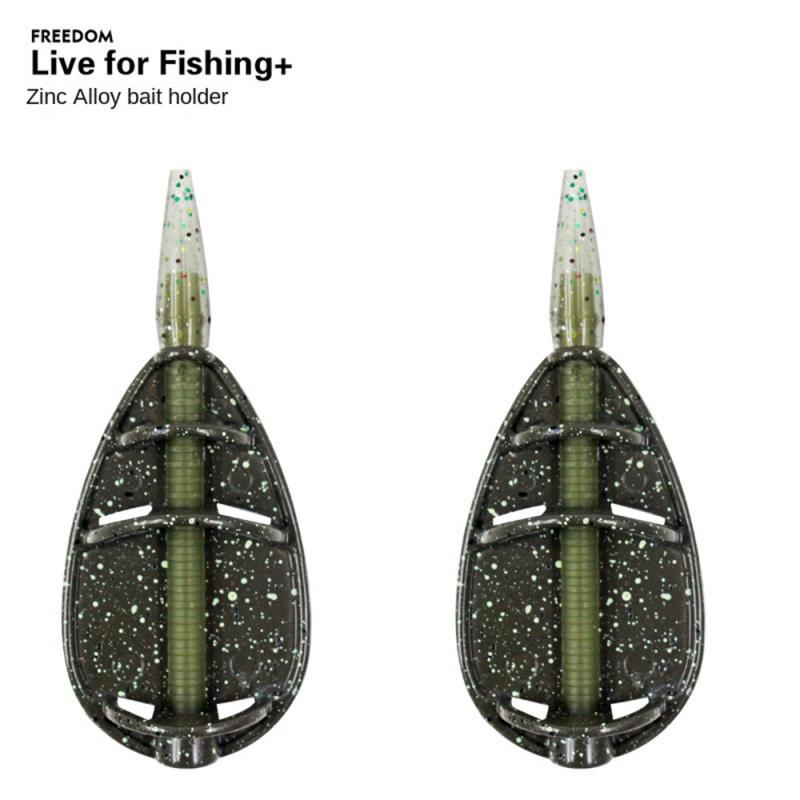 Fishing 2Pcs Inline Carp Flat Method Feeder Portable Inline Method Carp Fishing Bait ddmysmile Basket Feeders Tackle Accessories Smile