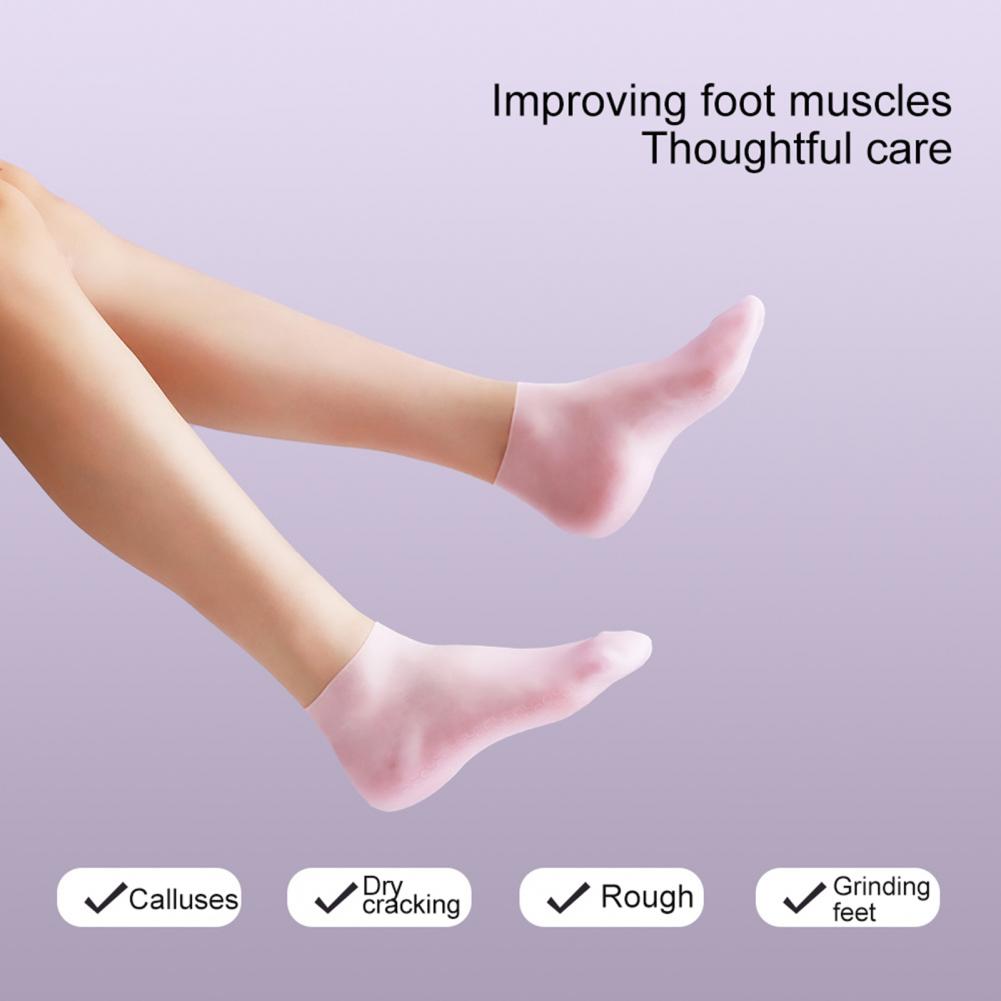 Moisturizing Glove Socks Set Dry Cracked Skin Calluses Treatment Silicone Gel Spa Gloves for Hand Foot Softening
