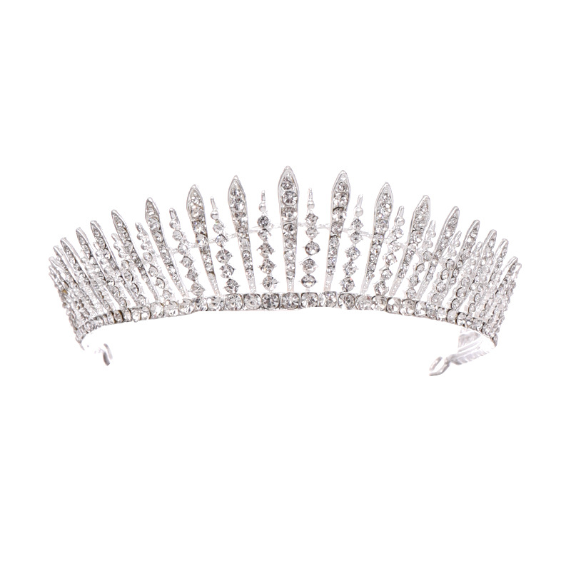 Gorgeous Silver Color Crystal Bridal Tiaras Crown Rhinestone Pageant Bridal Wedding Accessories Headpiece Headband Wedding Tiara