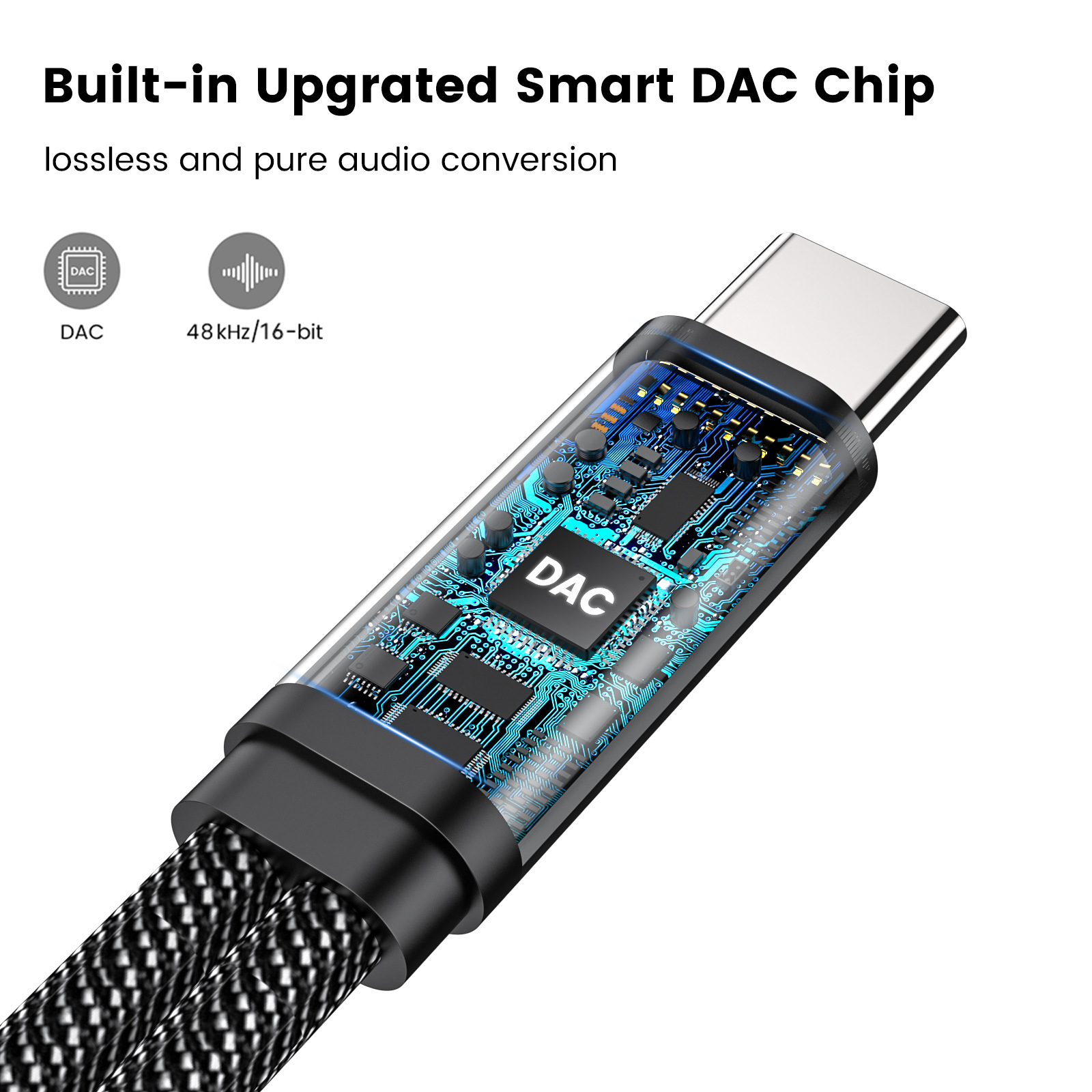 2 in 1 USB 2025 C DAC Headphone Adapter Type C to 3.5 Jack Adapter Audio USB-C PD 60W Power Delivery Connector for Samsung iPhone 15