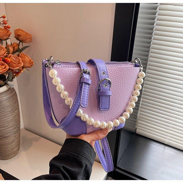 Drawstring High-end Bucket Bag Women's Summer Crossbody Fashion Trend Korean Style National Beaded Handbag Commuter zhanyishengli