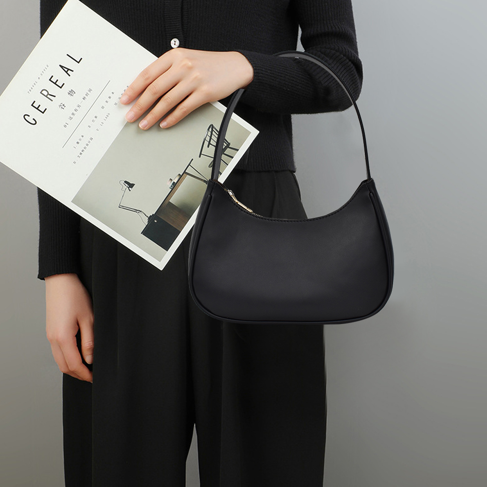 French Commuter Elegant Half Moon Armpit Shoulder Bags for Women Luxury Brand Solid Color Handbag Female Casual All-match Bolsos