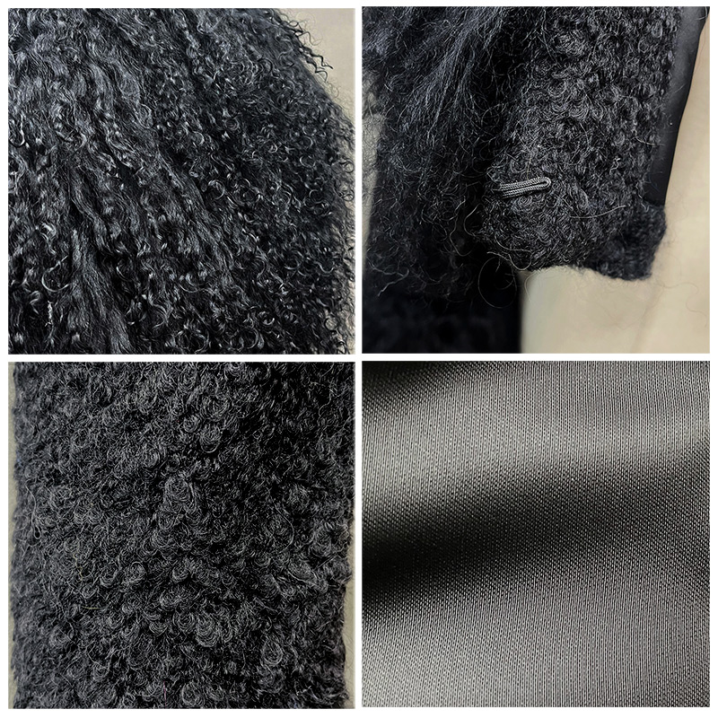 2024 New Design Real Mongolian Fur Crop Jackets Winter Thick Warm Sheep Fur Coats Women Lady Jacket