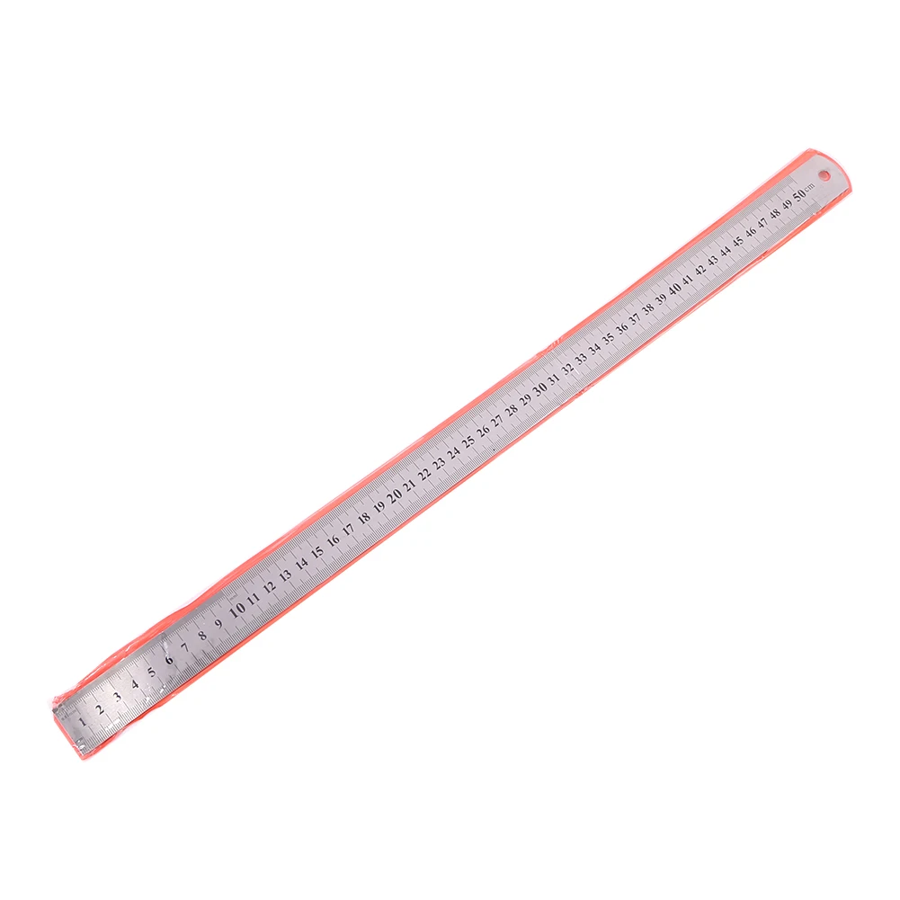 Double Sided Measuring Ruler Metal Scale Office Stationery Drafting Supplies