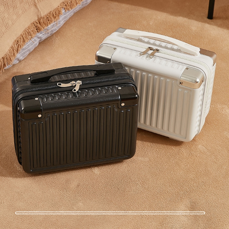 14inch Multifunctional Lady's Cosmetic for Case Travel Hand Lage Portable Carrying Makeup Bag Suitcase smile
