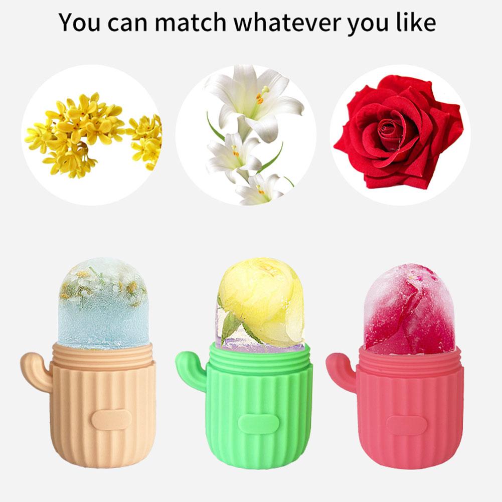 Ddmysmile Shaped Ice ddmysmile Cactus Silicone Cube Trays Beauty Lifting Ice Ball Face Massager Contouring Eye Roller Facial Treatments Reduce Acne Sm