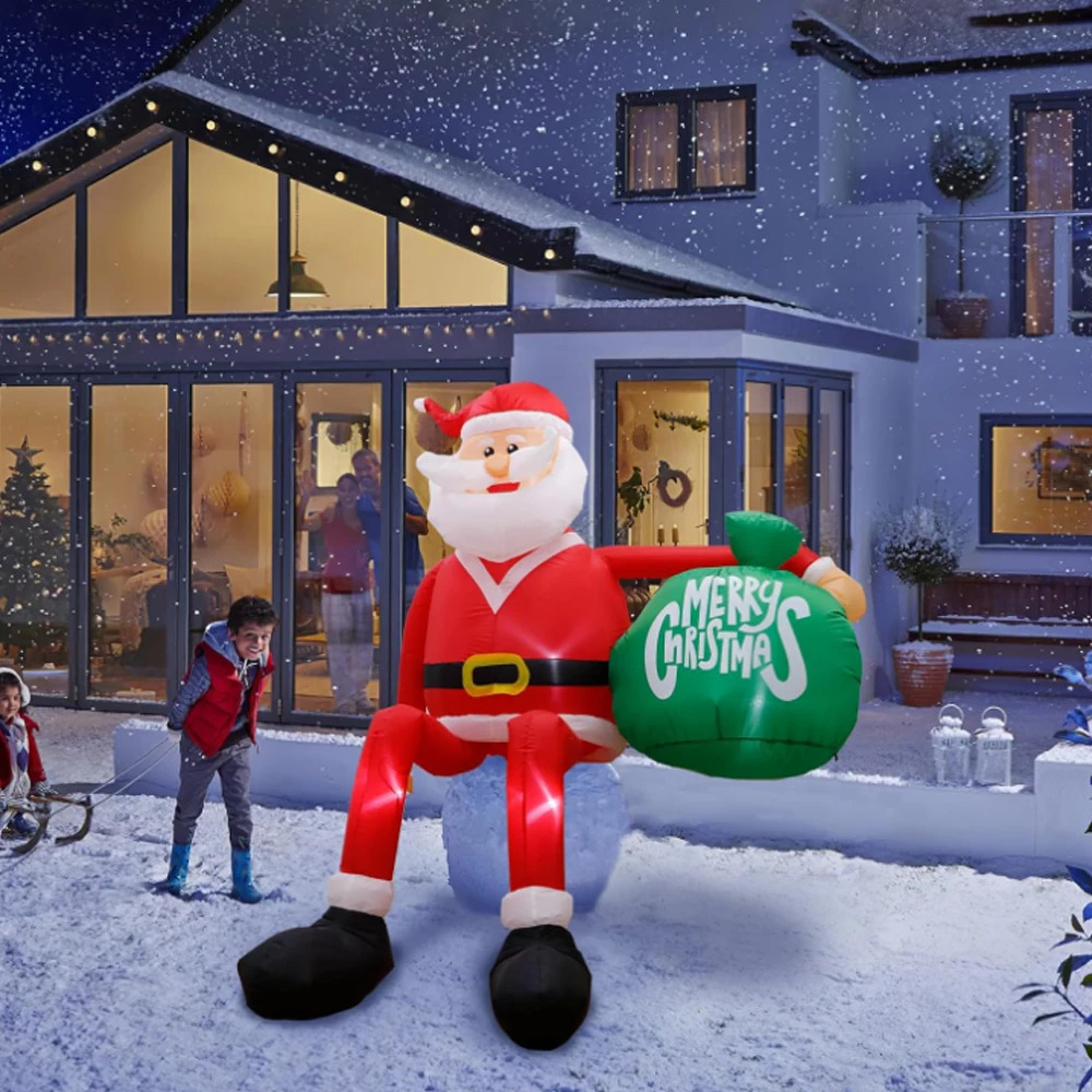 8FT Christmas Inflatables Climbing Santa Outdoor Decorations Inflatable with LED for Blow Up Yard Xmas w241113