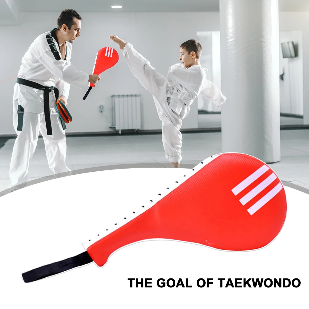 Taekwondo Foot Target PU Karate Kick Pad with Grip Boxing Training Hand Target Elastic Portable Multifunctional Sports Equipment