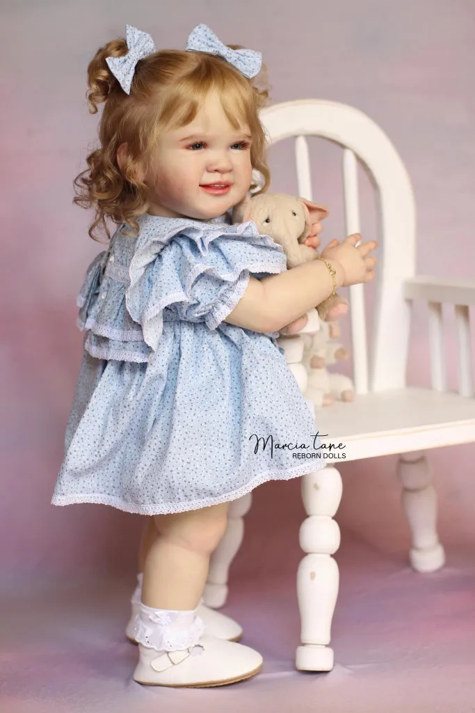 NPK 28inch Reborn doll kit Renata Soft vinyl fresh color with eyes and cloth body DIY Doll Part
