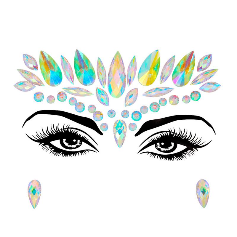 Sexy Face Tattoo Stickers Glitter Fake Tattoos Rhinestones for Woman Temporary Tattoos Party Kids Holiday Face Jewels Tattoo smile
