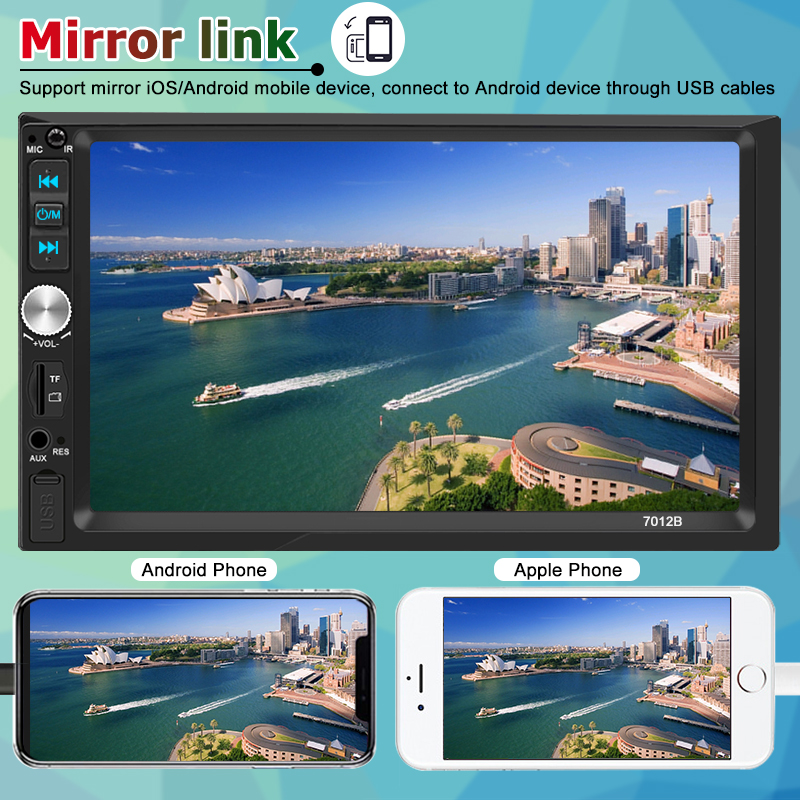 7'' Multi-language 2 Din Car Radio BT MP5 Player Auto Multifunctional Car Stereo 12V Touch Screen Bluetooth Carplay With Camera