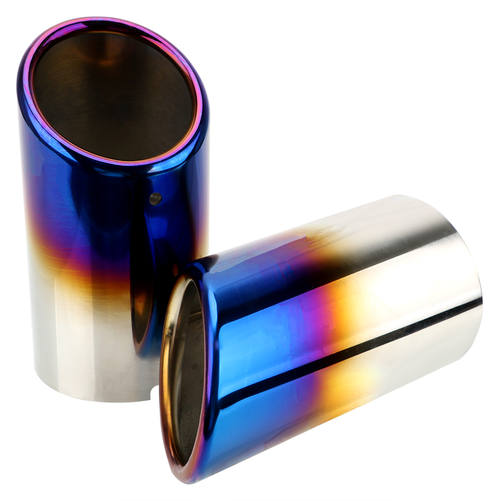 Car Exhaust Tip Muffler Pipe Cover 2pcs For Audi A4 B8 A3 A1 Q5 For VW Tiguan Volkswagen Passat B7 CC Auto Accessories