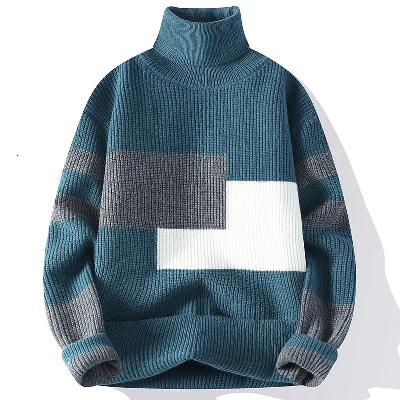 Sweater mens winter Korean casual turtle neck warm sweater mens fashion sweater mens wool sweater 241113