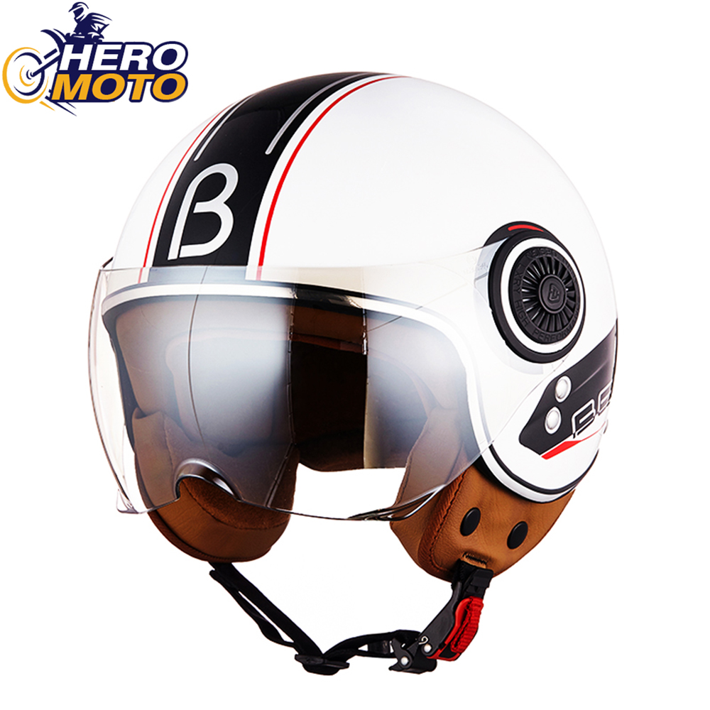 Helmet Vintage Motorcycle BEON Moto ddmysmile Helmet Moto Capacete De Moto Men Women Moto Scooter Chopper 3/4 Open Face Motorbike Helmet Smile