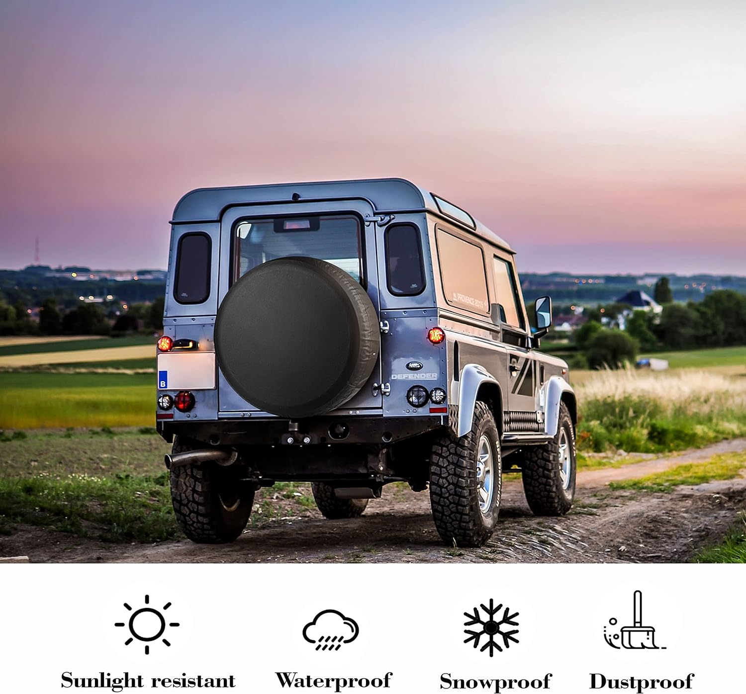 PVC Thickening Leather Moonet Spare Tire Wheel Cover For Car ddmysmile Truck SUV Camper Trailer Universal Fit RV JP Fj,R14 S Black Smile