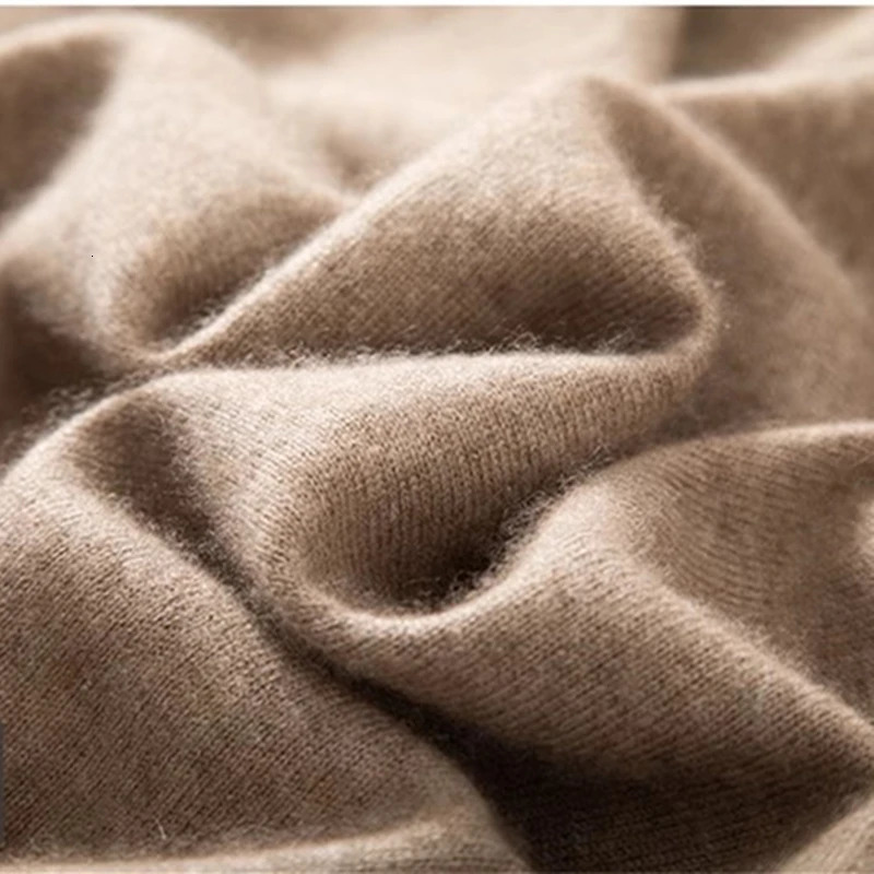 100% Cashmere Sweater Autumn/Winter High Collar Warm Crossover Wool Knitted Pullover Mens Turtle Neck 241113