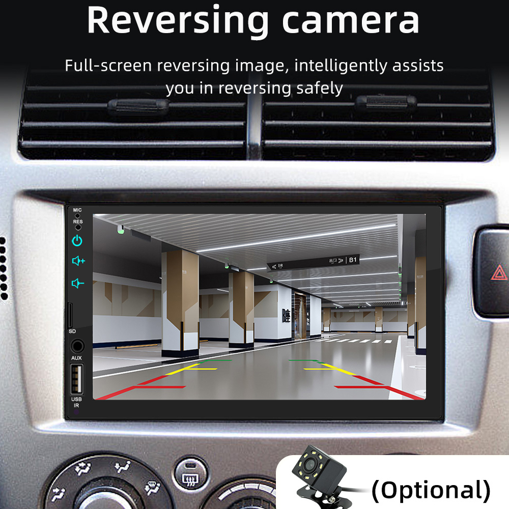 Car Inch BQCC 7 Radio 1 Din Carplay Android Auto Multimedia Player HD Touch Screen FM AUX Input Bluetooth ddmysmile Mirrorlink Universal Smile