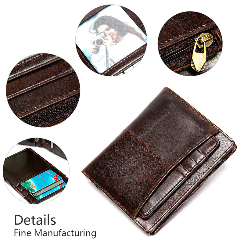 Genuine OYIXINGER Men's Wallet Leather Slim Wallets For Men Multiple Card Slots ddmysmile Purse For Male Solid Short Designer Card Holder Smile