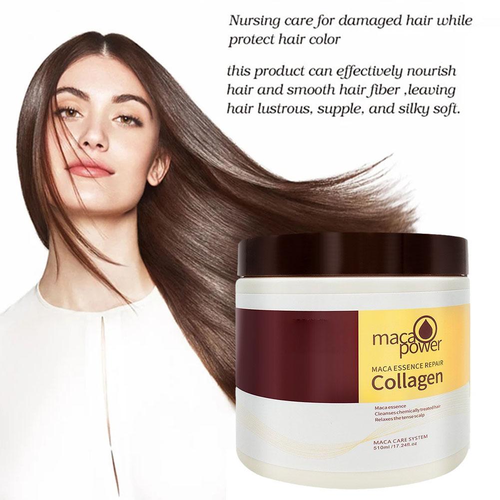 Collagen Hair Mask Repair Damage Dry Frizz Hair Keratin Treatment Soft Smoothing Shiny Deep Hair Moisturizing Curly Hair Care