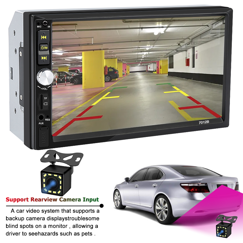 7'' Multi-language 2 Din Car Radio BT MP5 Player Auto Multifunctional Car Stereo 12V Touch Screen Bluetooth Carplay With Camera