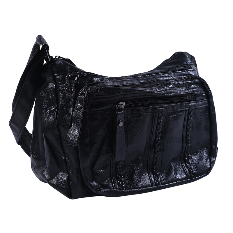 Black Multi-layer Large Capacity Bag For Women Practical Single Shoulder Handbag Large Capacity Messenger Bags