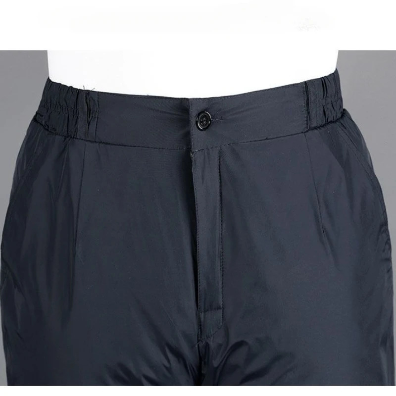 Thickened mens Trouser winter windproof and warm straight cotton corrugated pants with elastic waist and wool lining outerwear 241111