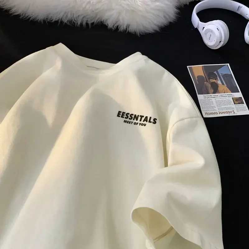 New Mens Short Sleeve T-shirt Casual Loose Cotton Jersey Fashionable and Casual Half Sleeve Summer Dress Y241113