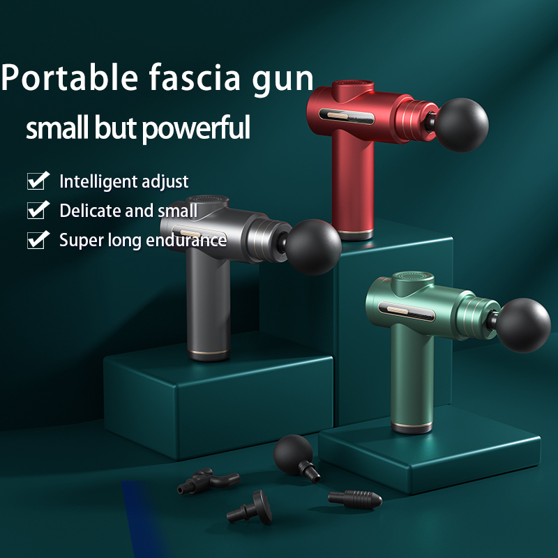 Gun Fiess Mini Fascial Vibration Massageador Neck Back Deep Muscle Relaxation Massage Gun Portable Massager Gout Pain Relief smile