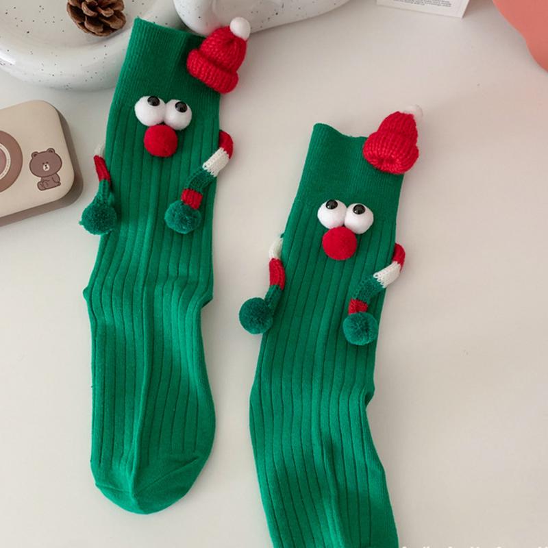 Elastic Socks Hand Holding Hand Socks Magnet Socks Soft Cute Comfortable Holiday Gift Christmas Supplies Gift ddmysmile For Winter Smile