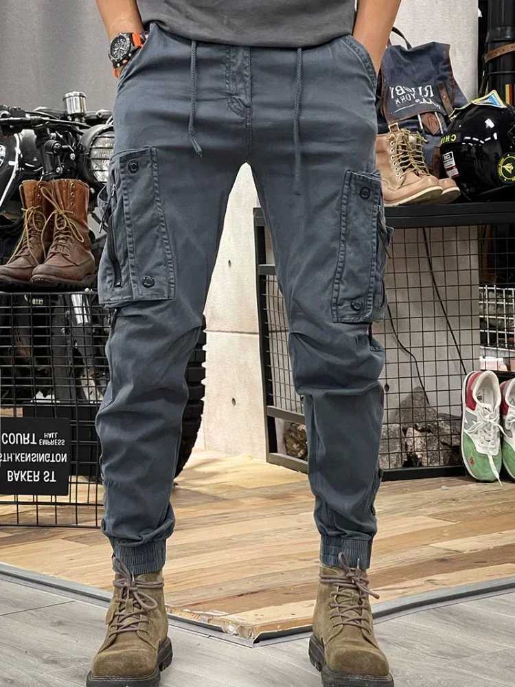 Mens cargo pants motorcycle ltisockets bicycle Trouser mens lti pocket ultra-thin plus size new Harajuku cheap big W241112
