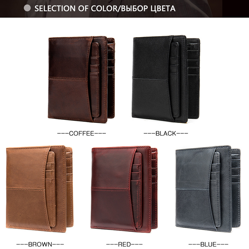 Genuine OYIXINGER Men's Wallet Leather Slim Wallets For Men Multiple Card Slots ddmysmile Purse For Male Solid Short Designer Card Holder Smile