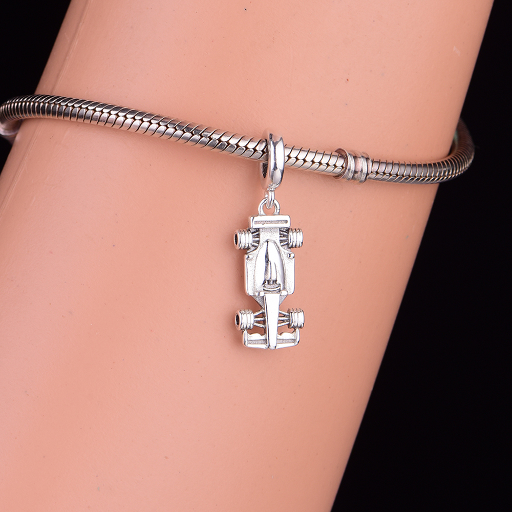 FC Jewelry Fit Original Pan Charms Bracelet 925 Silver Race Car Racing Car Bead para hacer mujeres Dirtbike Motocross Gift Berlque