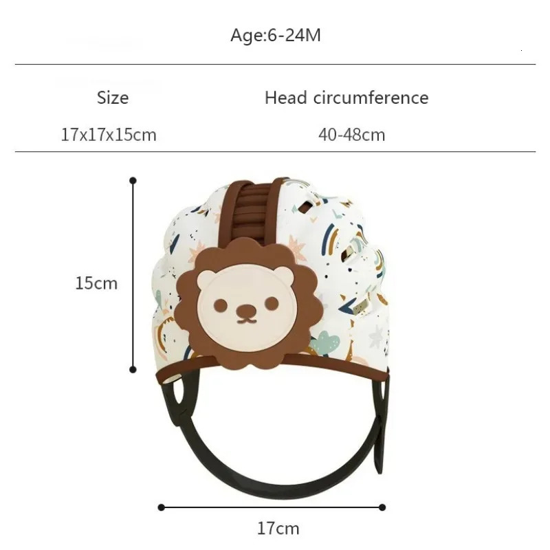 Adjustable Baby Helmet for Crawling Walking 6M-2T Anti Fall Kids Helmet Safety Caps born Children Cartoon Head Protector Hats 241112