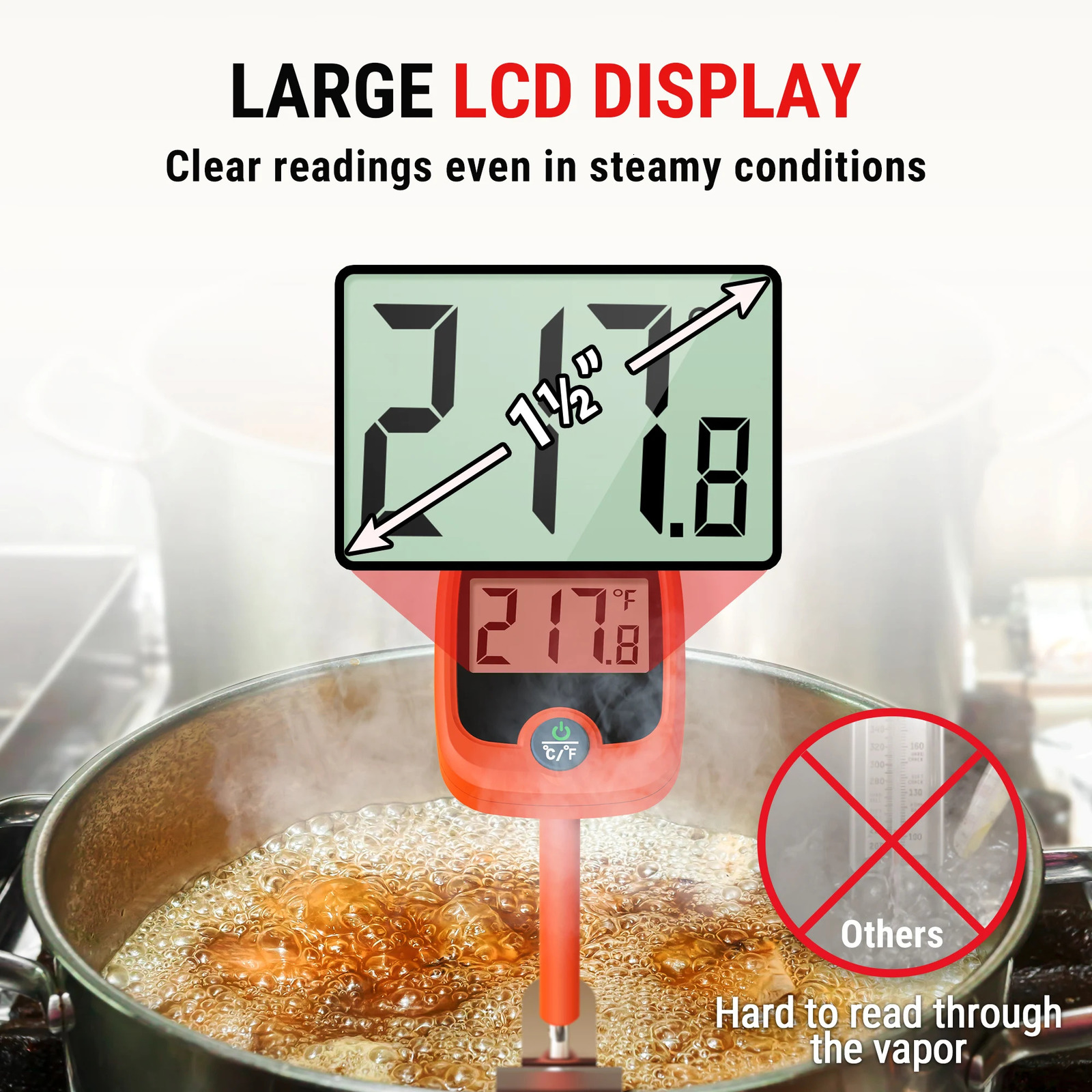 ThermoPro TP509 fast reading backlit candy making digital kitchen thermometer used for deep frying grill cooking with pot clamp 241113
