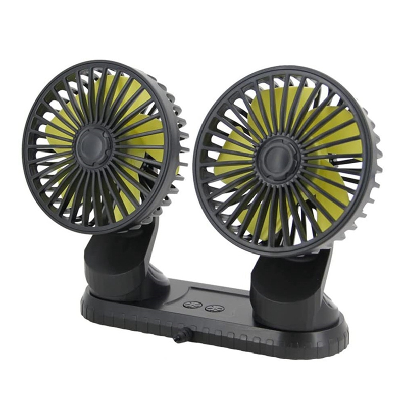 Universal Adjustable Angle Dual Head USB Powered 3-Speed Adjustable Car Dashboard Cooling Air USB Fan For SUV Vehicles