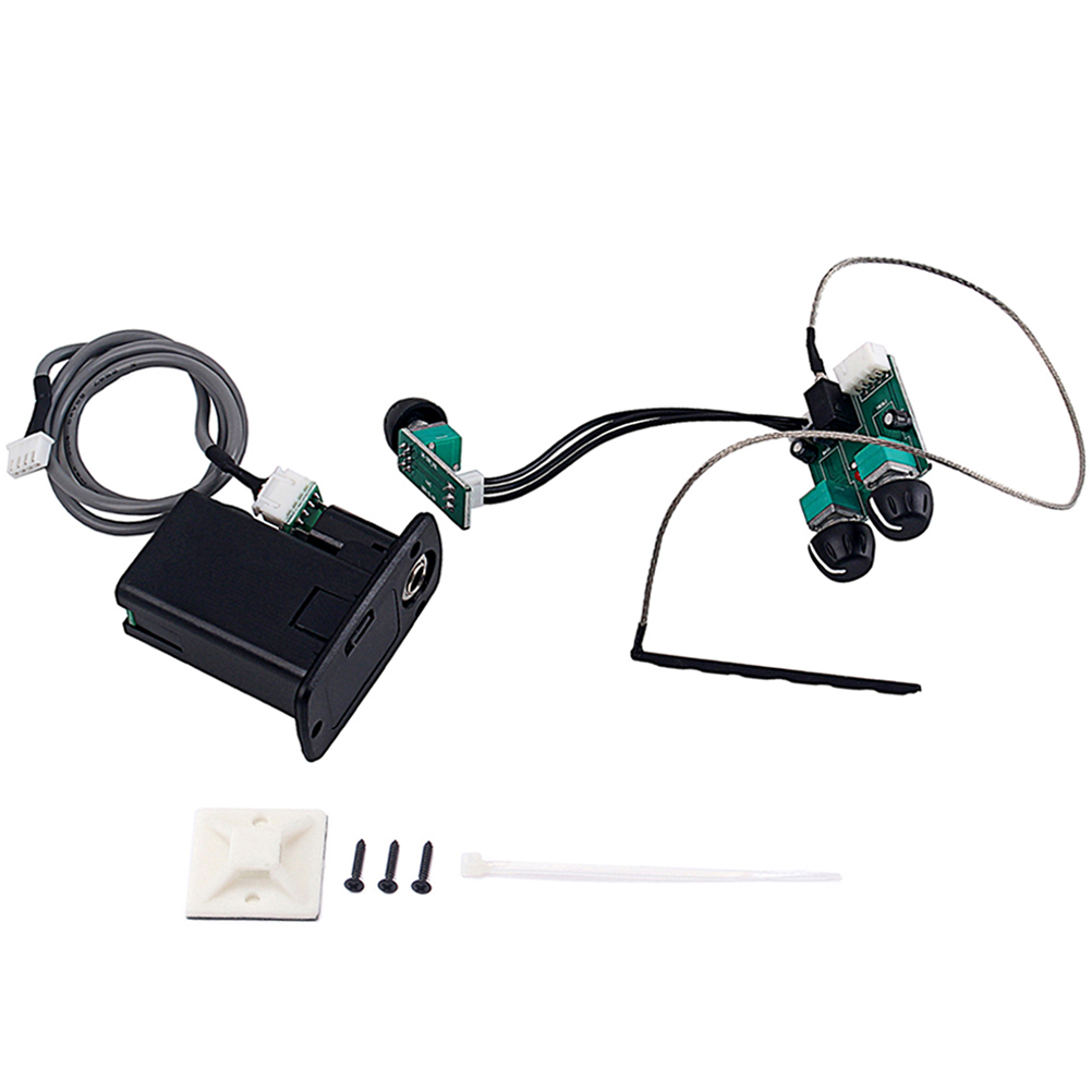 3-Band EQ Active Piezo Pickup Preamp System Amplifier for Acoustic Guitar Bass AL-202 (Black)