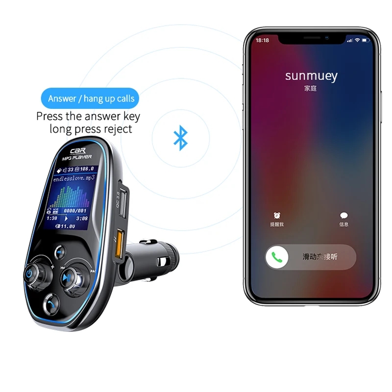 Player Bluetooth Mp3 Car With Aux Outputhandsfreee Car Bluetooth FM Transmitter Dual USB Charger ddmysmile Car 3.5Mm AUX Audio Output With Smile