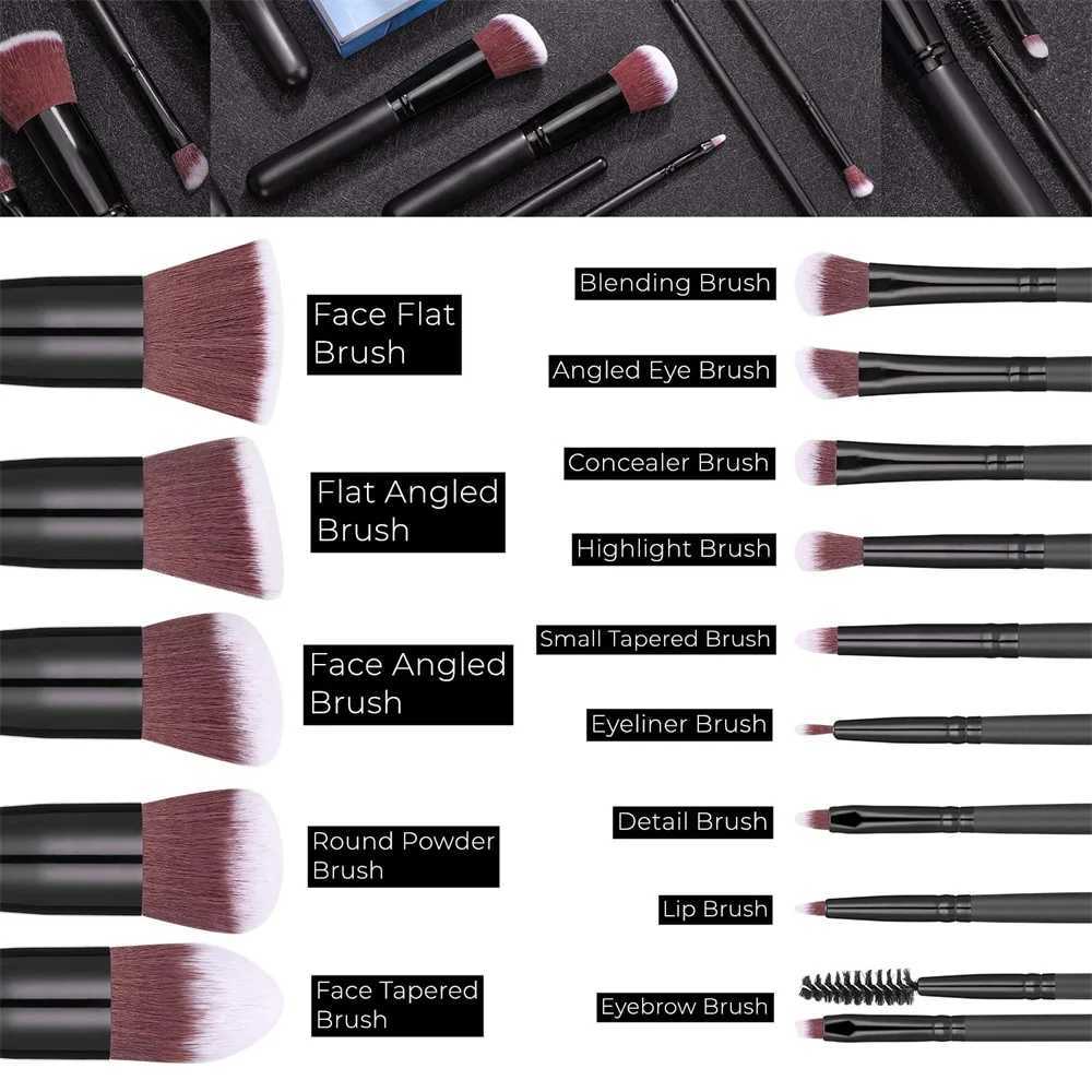 14-16 pieces of professional makeup brush set Advanced makeup kit Basic strength of synthetic hair eye shadow hybrid beauty tool W241113