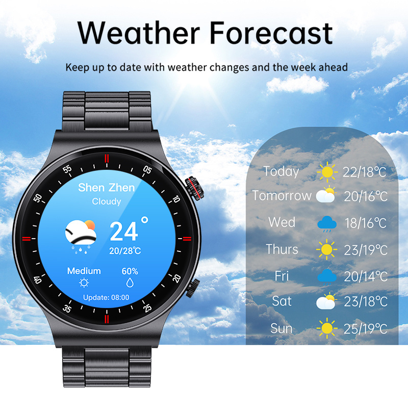 2024 LIGE NFC Watch For Men Bluetooth Call Smart Watch Android iOS Blood Pressure Smartwatch Weather Full Touch Men's Wristwatch 's smile &#