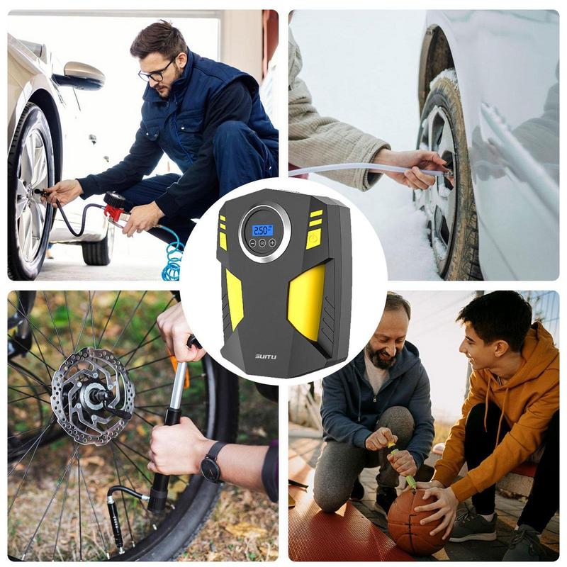 Iatables For Car Air Pump 12V Multifunctional Car Air Pump Iator Tire Repair Tools Car Accessories For Beach Floatation smile