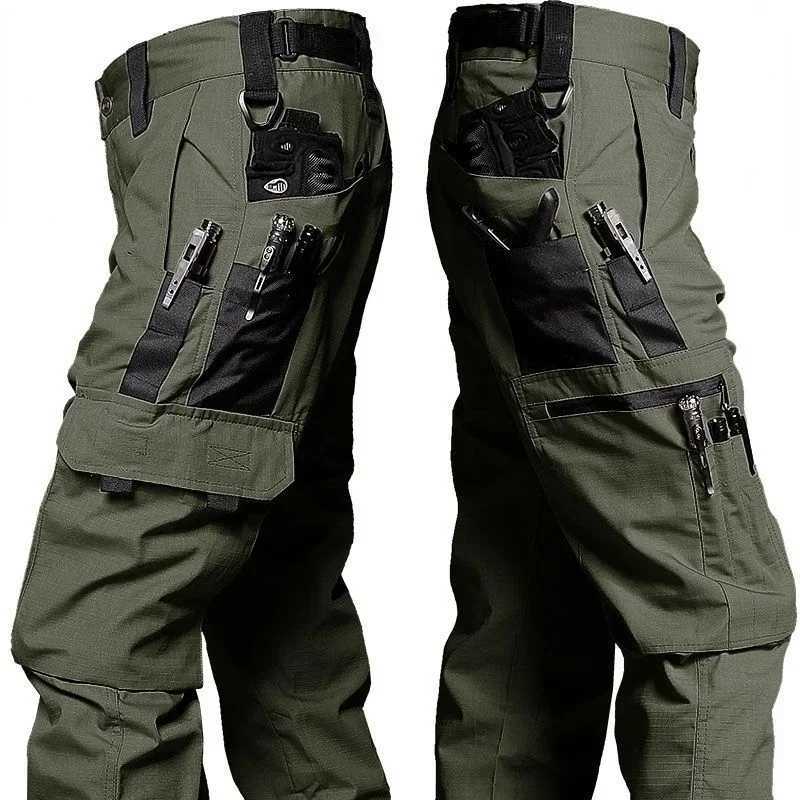 Mens Cargo Pants lti Pockets Work Trousers Casual Tactical Pants Outwear Straight Autumn Winter Wear-resisting TrousersXJ241112