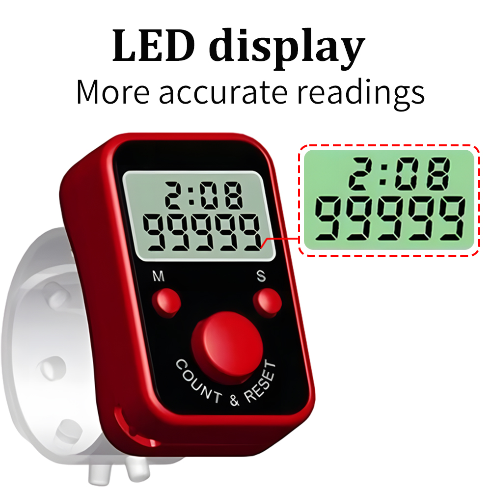 Finger Counter Luminous Finger Ring Electric Digital Display Tally Counter StitchsMarker Sewing Weave BuddhasPray Soccer