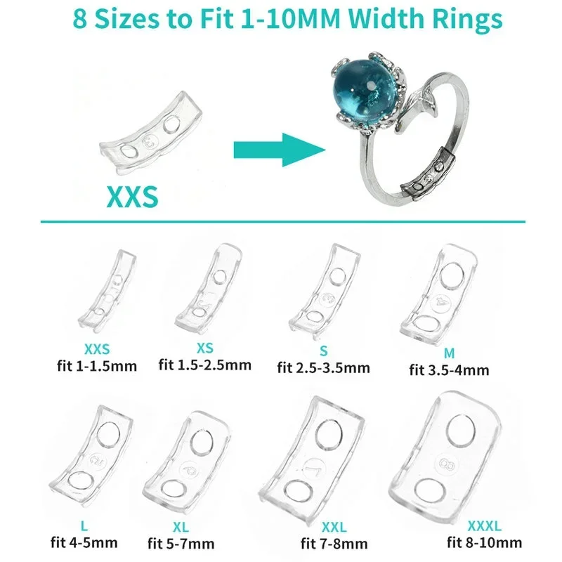 8 Sizes Silicone Invisible Clear Ring Resizer Loose Rings Reducer Ring Sizer Fit new Any 2025 Rings Jewelry Tools