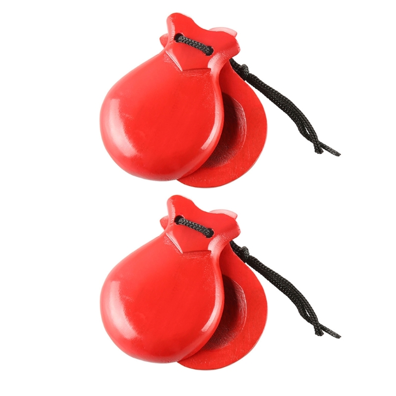 ddmysmile Flamenco Traditional 2 Pcs Castanets Spanish Castanets With String For Beginner NEW Smile