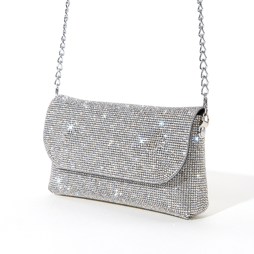 Fashion Women Evening Bag Brand Party Glitter Bag For Ladies Wedding Clutches Handbag Shoulder Bag Chain Bolsas Silver Purse