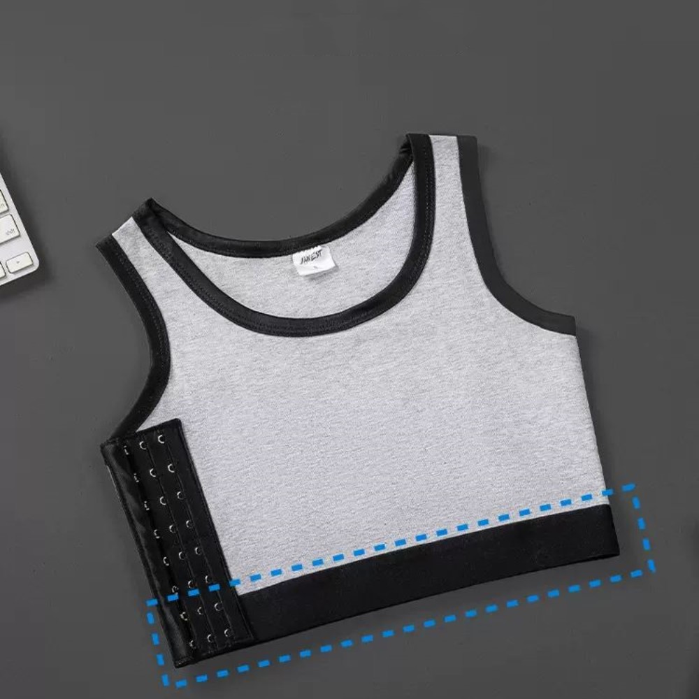 Bandage Chest Binder Adjustable Side Buckle Breast Buckle 3 Row Hooks Flat Trans Binder Tomboy Corset FTM Cosplay Sports Bra