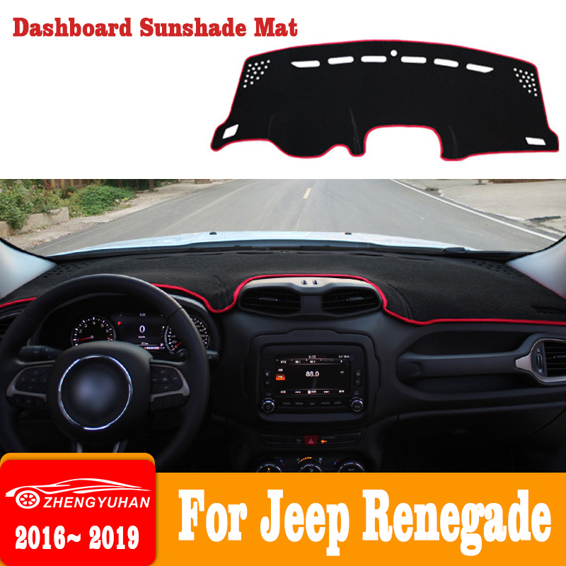 Car Dashboard Cover Mat Sun Shade Pad Instrument Panel Carpets Anti-UV For Jeep Renegade BU 2015-2019 2020 2021 2022 Accessories